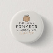 Herfst Little Pumpkin verjaarfeest Ronde Button 3,2 Cm (Voorkant)
