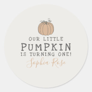 Herfst Little Pumpkin verjaarfeest Ronde Sticker