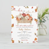 Herfst Little Pumpkin verlaat hij of zij geslachts Kaart (Staand voorkant)