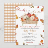 Herfst Little Pumpkin verlaat hij of zij geslachts Kaart (Voorkant / Achterkant)