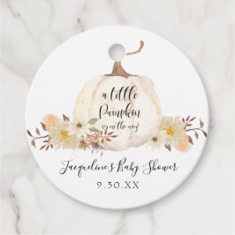 Herfst Little Pumpkin Waterverf Floral Baby shower Bedankjes Labels