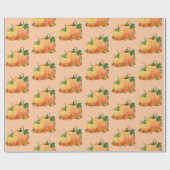 Herfst Little Pumpkins Oranje Cadeaupapier (Vlak)