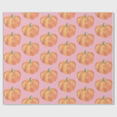 Herfst Little Pumpkins Pink Cadeaupapier (Vlak)
