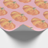 Herfst Little Pumpkins Pink Cadeaupapier (Hoek)
