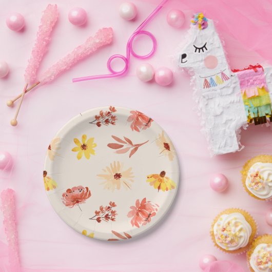 Herfst Little Wildflower Birthday of Shower Papieren Bordje (Feest)