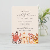 Herfst Little Wildflower Flower Birthday Invitatio Kaart (Staand voorkant)