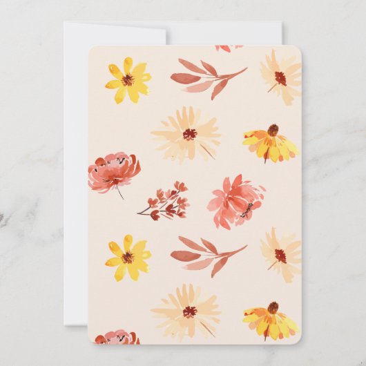 Herfst Little Wildflower Flower Birthday Invitatio Kaart (Achterkant)