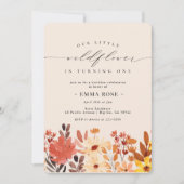Herfst Little Wildflower Flower Birthday Invitatio Kaart (Voorkant)