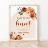Herfst LittlePumpkin Baby Sock Hunt Baby shower sp Poster