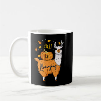 Herfst Llamazing Funny Llama Alpaca Halloween Pum Koffiemok