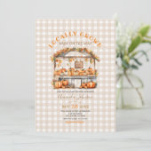 Herfst lokaal geteeld Gingham Market Baby shower Kaart (Staand voorkant)