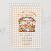 Herfst lokaal geteeld Gingham Market Baby shower Kaart (Voorkant / Achterkant)