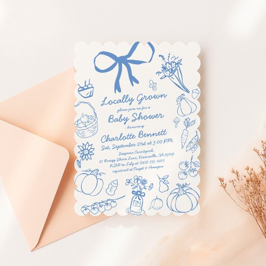 Herfst lokaal geteeld pompoen Baby shower geschulp Kaart