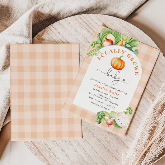 Herfst Lokaal geteeld pompoen baby shower Kaart