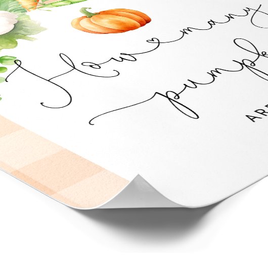 Herfst Lokaal geteelde baby pompoen hoeveel snoepj Poster (Hoek)