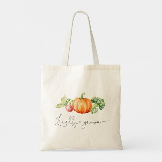Herfst Lokaal geteelde groenten pompoen boerderij Tote Bag (Achterkant)