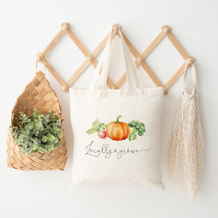 Herfst Lokaal geteelde groenten pompoen boerderij Tote Bag