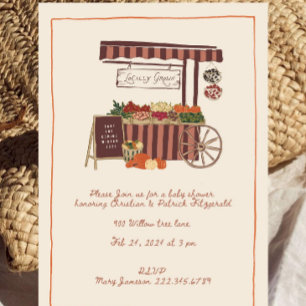 Herfst Lokale Groei Baby Shower Uitnodiging Boer