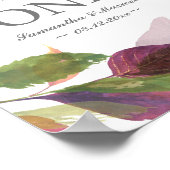 Herfst Loof Aquarel Bladeren Tafel Nummer Poster (Hoek)