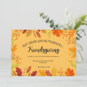 Herfst Loof Dankbaarheidsfeest Geel Kaart (Staand voorkant)