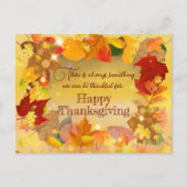 Herfst Loofkrans Gelukkig Thanksgiving Feestdagenkaart (Voorkant)