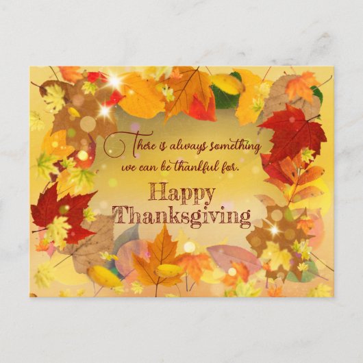 Herfst Loofkrans Gelukkig Thanksgiving Feestdagenkaart (Voorkant)