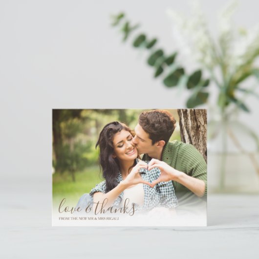 Herfst Love and Bedankt Afbeelding Briefkaart (Staand voorkant)