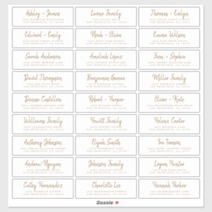 Herfst Love Gold Script Guest Adresetiketten Sticker