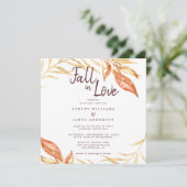 Herfst Love Golden Foliage herfst Bourgondië bruil Kaart (Staand voorkant)
