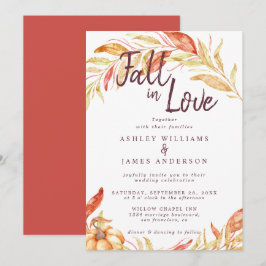 Herfst Love Golden Foliage herfst rode bruiloft Kaart