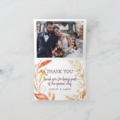 Herfst Love herfst gebladerte bruiloft dank u foto Bedankkaart (Binnen)