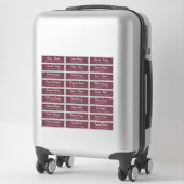 Herfst Love Script Burgundy Guest Adresetiketten Sticker (Koffer)