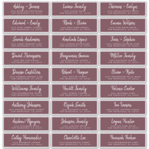 Herfst Love Script Burgundy Guest Adresetiketten Sticker
