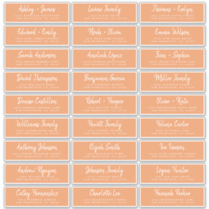 Herfst Love Script Oranje Guest Adresetiketten Sticker