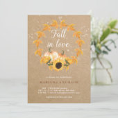 Herfst Love Vrijgezellenfeest Autumn Wreath Rustic Kaart (Staand voorkant)