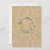 Herfst Love Wreath Burlap Verloving Floral Invite Kaart (Achterkant)