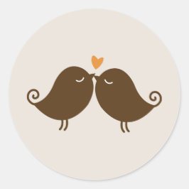 Herfst Lovebirds Bruiloft Ronde Sticker