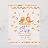 Herfst Lovebirds Save the Date Aankondiging (Voorkant / Achterkant)