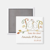 Herfst Lovebirds Save the Date Magnets Magneet (Voorkant / Achterkant)