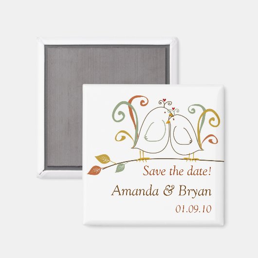 Herfst Lovebirds Save the Date Magnets Magneet (Voorkant / Achterkant)