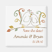 Herfst Lovebirds Save the Date Magnets Magneet (Voorkant)