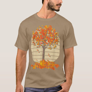Herfst Lover Natuur herfst laat bosboomretro over T-shirt