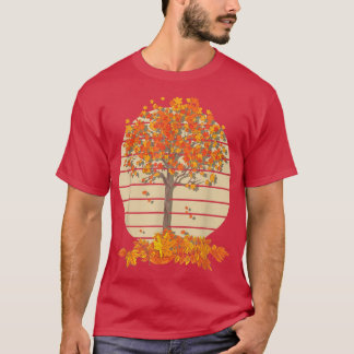 Herfst Lover Natuur herfst laat bosboomretro over T-shirt