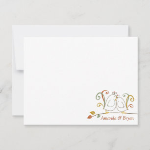 Herfst Lovevogels, Stationery Notecards Kaart