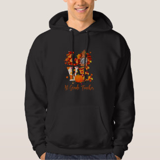 Herfst Luipaard Liefde Gnome Graad 1 Leraar Dankda Hoodie