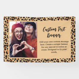 Herfst Luipaardprint met aangepaste foto Spandoek