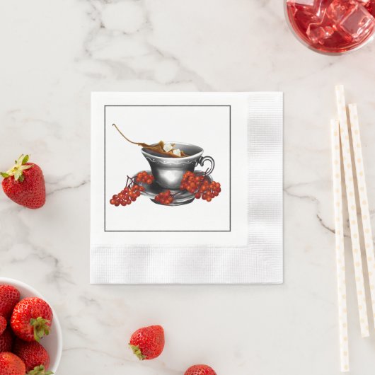 Herfst Lunchroom Thee Servet Papieren Servet (Insitu)