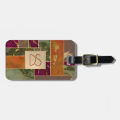 Herfst Luxe | Edelsteen Gouden Geometrische Marmer Bagagelabel (Voorkant horizontaal)