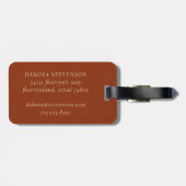 Herfst Luxe | Edelsteen Gouden Geometrische Marmer Bagagelabel (Achterkant horizontaal)