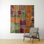 Herfst Luxe | Geometrisch Gouden Juwelentoon Marbl Wandkleed (In situ)